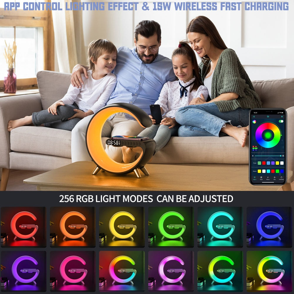 Remote Controlled LED Lamp Bluetooth Speaker with Wireless Charger [FREE SHIPPING]